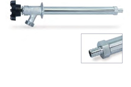 Multi Turn Frost Free Sillcock Lead Free - Crimp Pex - F1807

■ Durable Chrome-Plated Body Offers Superior Corrosion Resistance

■ Extended-Hub Handwheel Allows for Easy On/Off Operation

■ Includes Tapered Sill Wedge, for Easier Installation at Proper An