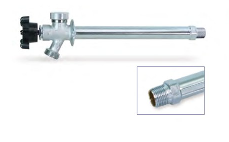 Multi Turn Frost Free Sillcock w/ Va Break Lead Free- Crimp Pex - F1807

■ Durable Chrome-Plated Body Offers Superior Corrosion Resistance

■ Extended-Hub Handwheel Allows for Easy On/Off Operation

■ Includes Tapered Sill Wedge, for Easier Installation a