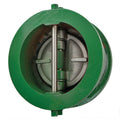 Double disc wafer check valve with stainless steel disc