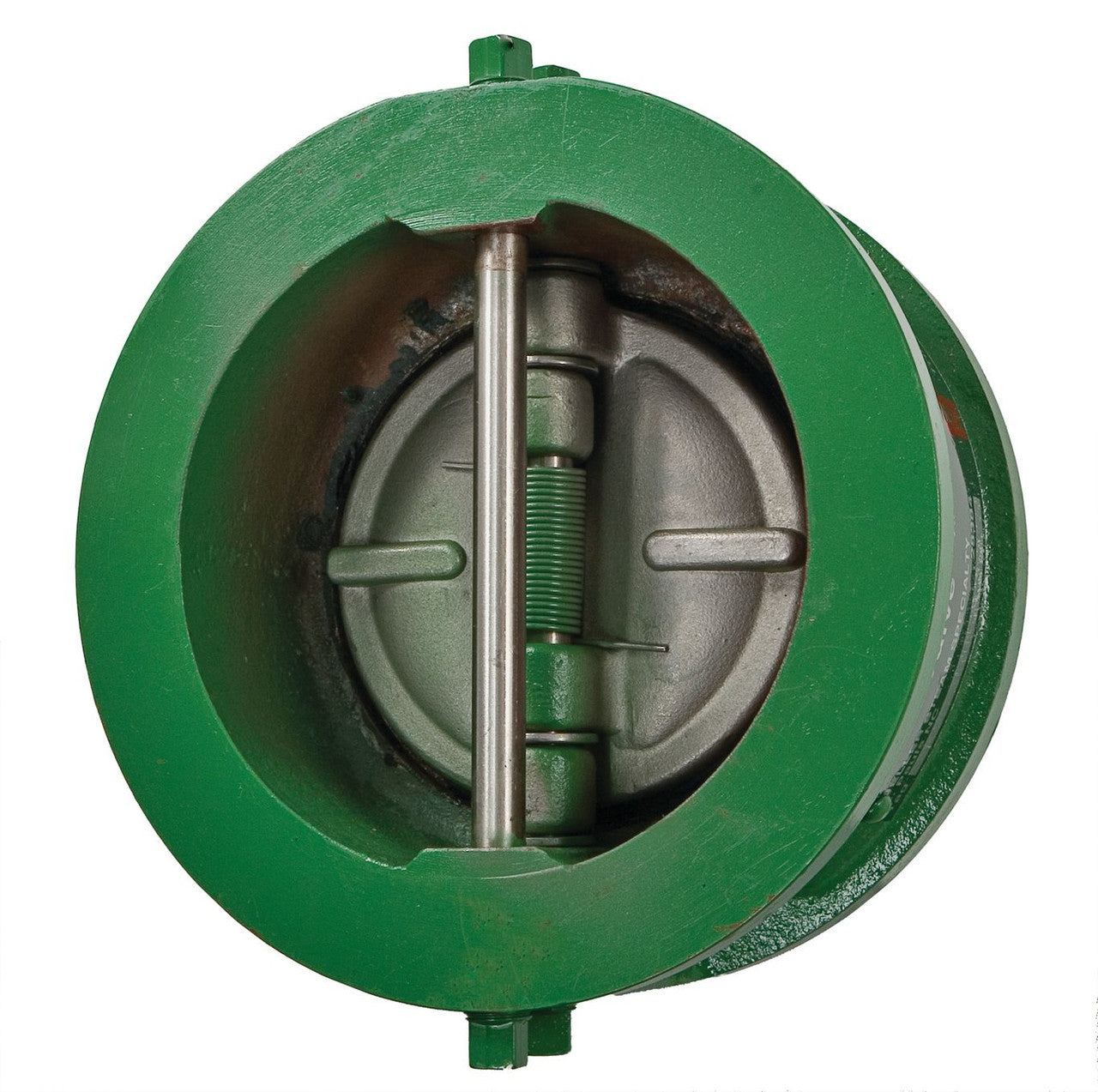 Double disc wafer check valve with stainless steel disc