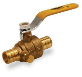 Multipack Valves 
Purge Drain • CSA Certified • Lead Free • Full Port • 600 WOG 
■ Dezincification Resistant (DZR) Lead Free Brass Material 
■ Blow Out Proof Stem Design 
■ Stainless Steel Ball 
■ Pex Ends Conform to ASTM F1807 
■ Vinyl Grip Lever Handle 
