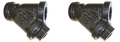 1" Mueller Steam Specialty WYE Strainer - Lot of 2 Class 250 Cast Iron NPT End