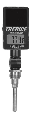 The Trerice SX9 “Digital Therm”  comes standard with a NEMA-4X  case, making it the perfect choice for  outdoor applications and in areas  that require “spray-down.”  The SX9  is the ideal replacement for existing  mercury-in-glass thermometers in  enviro