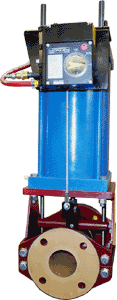 The Series 1200 Pinch Valve features a simple, lightweight, open-frame design which allows for easy visual verification of sleeve position. Available in double-acting, fail-open or fail-closed configurations, the Series 1200 can be fitted with pneumatic o