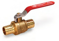 PTFE seats, stainless steel ball, pex, crimp, 400 wog