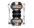 MJ-90 molded elastomer expansion joints are designed to handle vibration, misalignment and movement in smaller diameter piping systems.  The union ends provide a simple means of disconnecting the piping to service equipment such as pumps.  The maximum ang