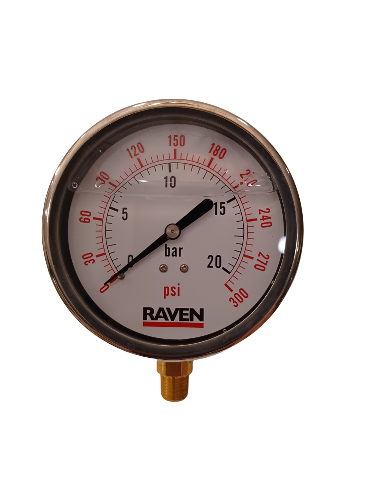 4 inch Liquid Filled Gauge - Raven