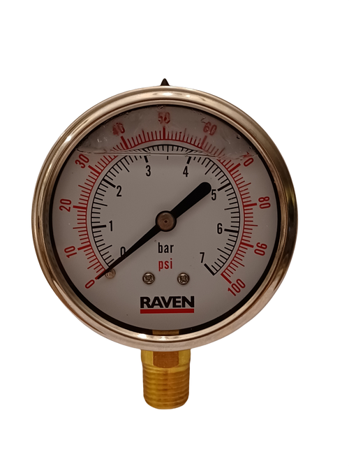 2.5 inch Liquid Filled Gauge -  Raven