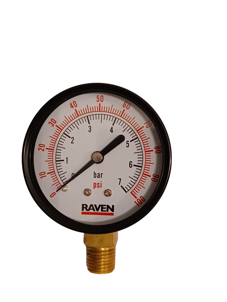 2.5 inch Utility Gauge 1/4" NPT Lower- Raven