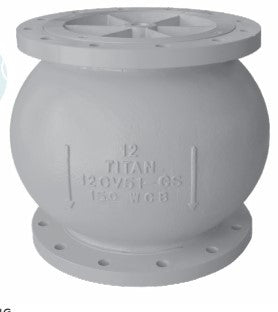 CV-51-SS  Globe Type Center Guided Silent Check Valve – Stainless Steel- CL 150