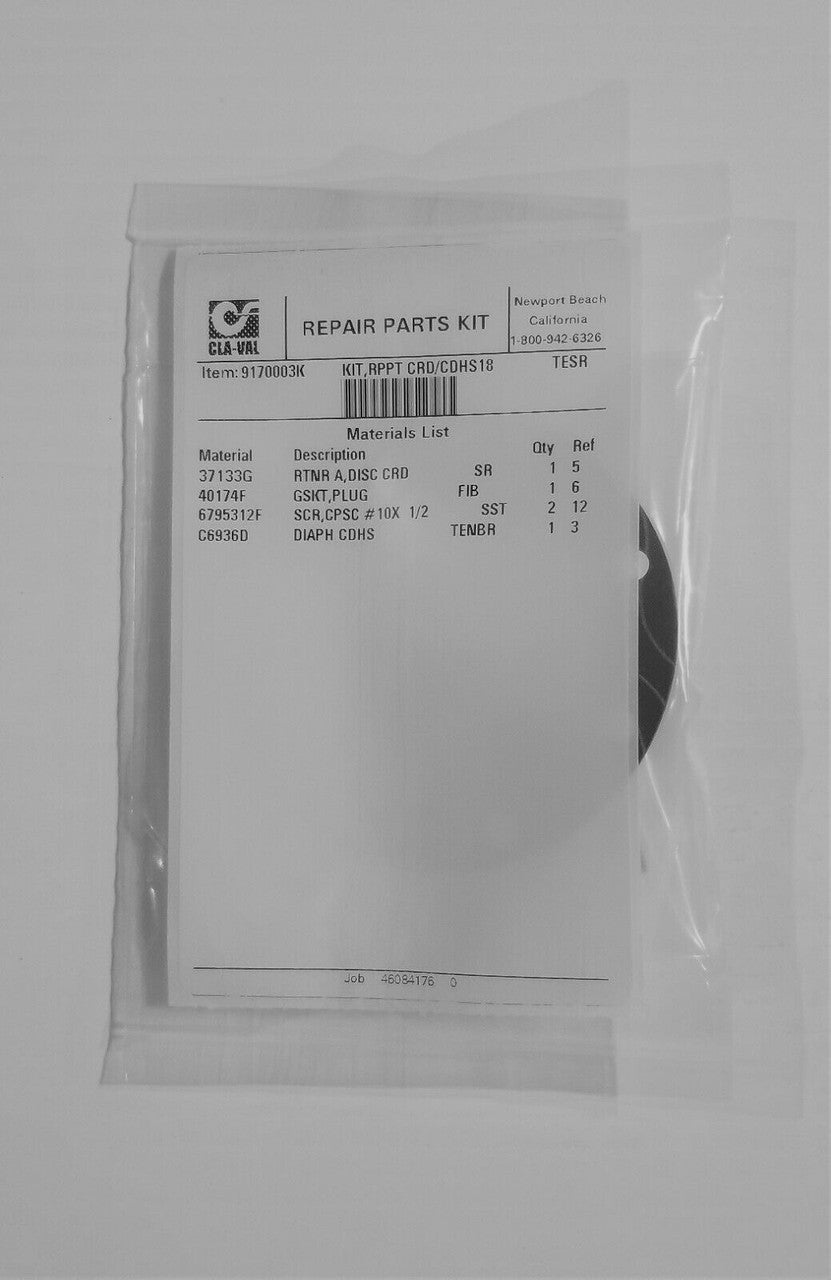 Cla-Val CRD Pilot Repair / Rebuild Kit: Stock # 9170003K 15-75, 20-105, 30-300