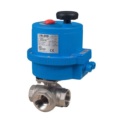 3 Way Direct Mount T-Ported Stainless NPT Ball Valve 100-240 VAC Electric Actuator Bonomi 8E069-003