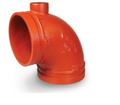 GROOVED DRAIN ELBOW Grooved Fittings are designed and

manufactured to comply with Groove Dimen-

sion ANSI/AWWA C606. Grooved mechanical

couplings conform to ASTM F1476. Ductile

iron pipe couplings and fittings material con-

form to ASTM A536 Grade 65