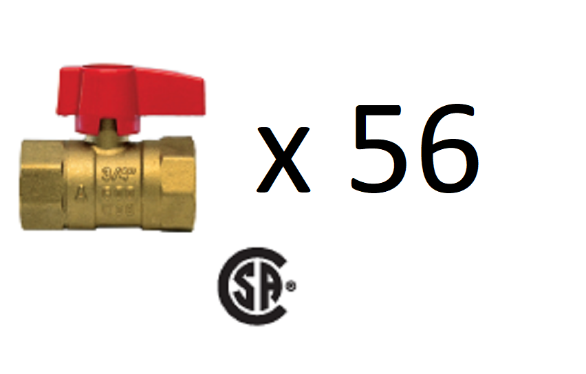 3/8" Gas Ball Valve - Lot of 56 - American Valve