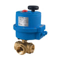 3 Way Direct Mount T-Ported Brass NPT Ball Valve 24V AC/DC Electric Actuator Bonomi 8E065-002