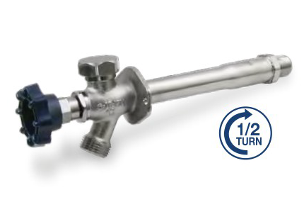1/2 Turn Frost Free Sillcock w/ Vac Breaker 1/2" MIP/SWT

3/4" Hose x 1/2" MIP/SWT • Quick 1/2 Turn Shutoff • Ceramic Cartridge

■ Integral Backflow Device Protects Up to 125 PSI of Back Pressure

■ EPDM Rubber Packing Helps Prevent Leaking Behind Packing