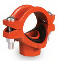 Threaded Mechanical Tee

Grooved Fittings are designed and

manufactured to comply with Groove Dimen-

sion ANSI/AWWA C606. Grooved mechanical

couplings conform to ASTM F1476. Ductile

iron pipe couplings and fittings material con-

form to ASTM A536 Gra