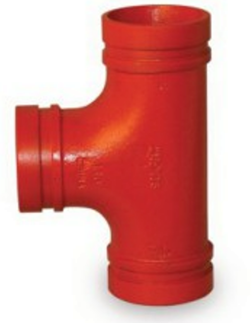 Grooved Tee Long Radius

Grooved Fittings are designed and

manufactured to comply with Groove Dimen-

sion ANSI/AWWA C606. Grooved mechanical

couplings conform to ASTM F1476. Ductile

iron pipe couplings and fittings material con-

form to ASTM A536 Gra