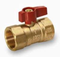 FIP GAS BALL VALVE - RED T-HANDLE - 45 SERIES